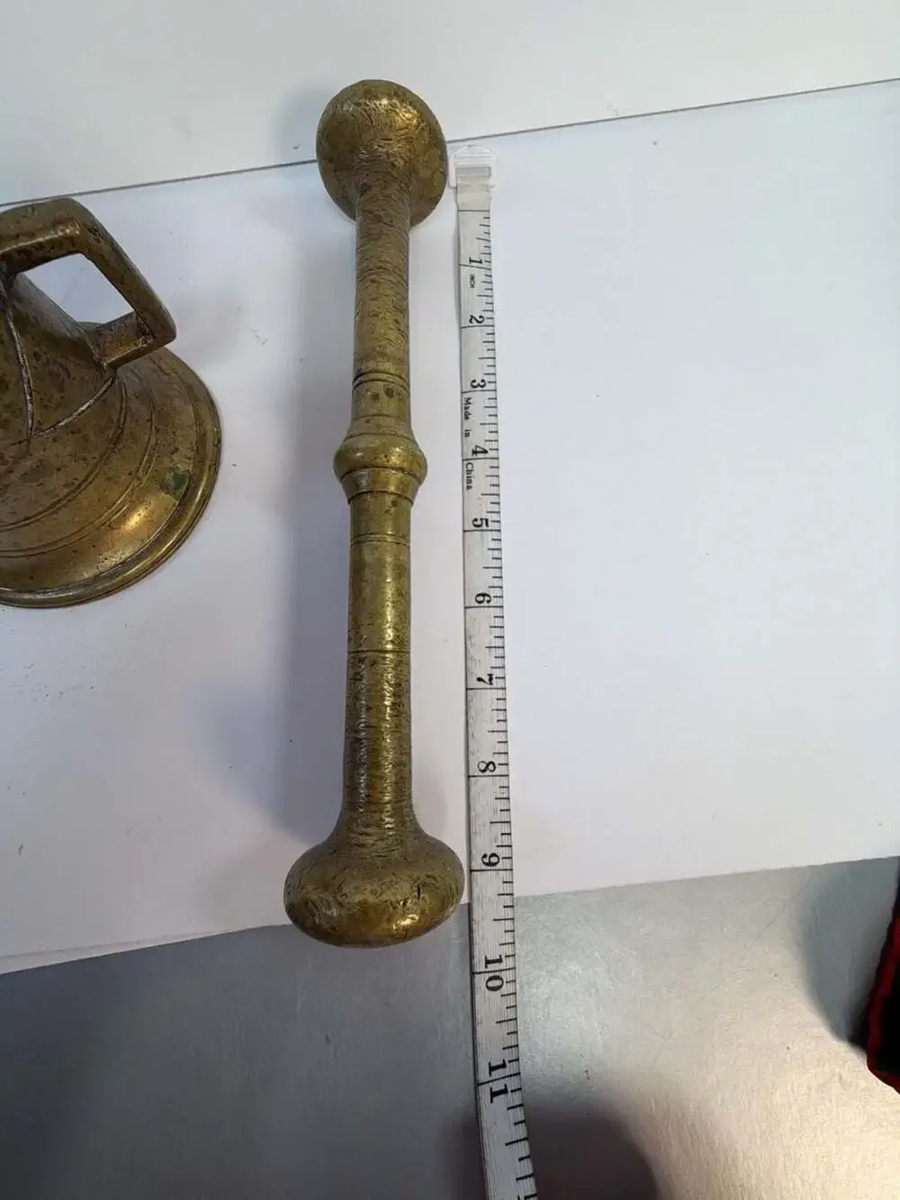 Vintage Solid Brass‎ Mortar and Pestle Set 4.7 lbs